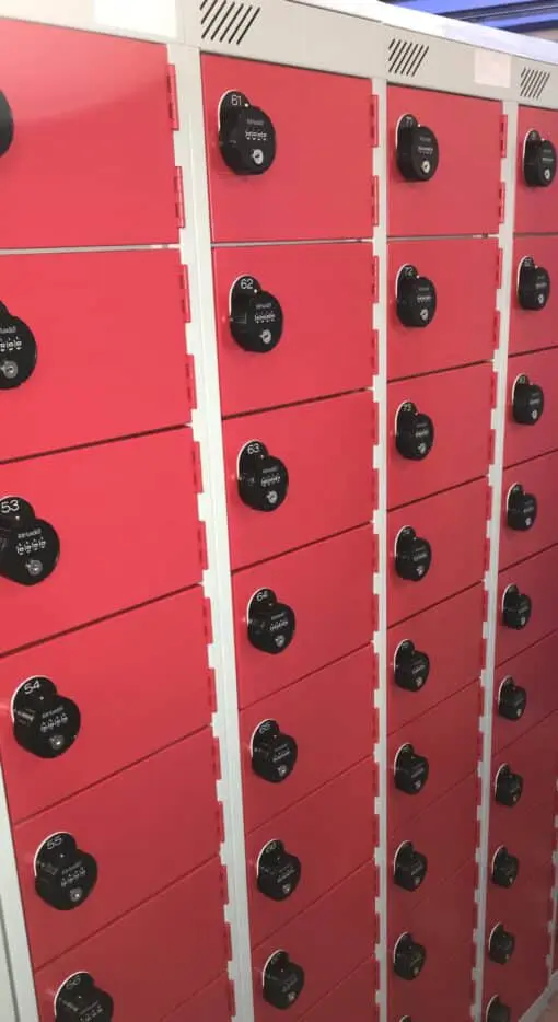 Lockers with combination locks