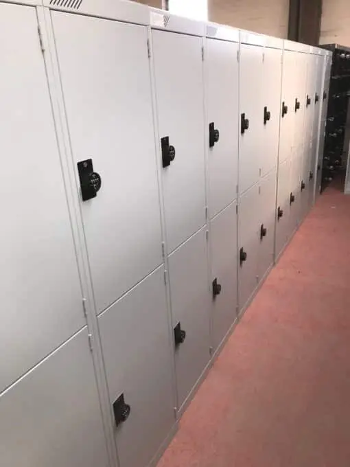 Lockers with combination locks