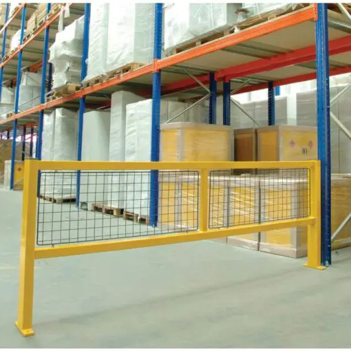 Warehouse Safety barrier straight run with mesh infill