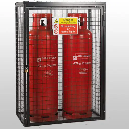 Gas cylinder storage cages 2 x 47kgs black powder