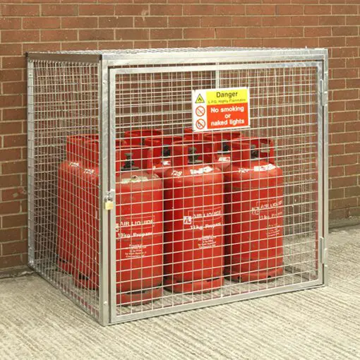 Gas cylinder storage cages