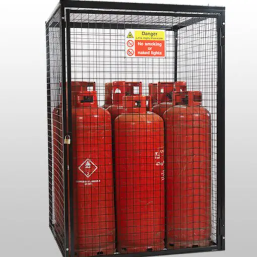 Gas cylinder storage cages
