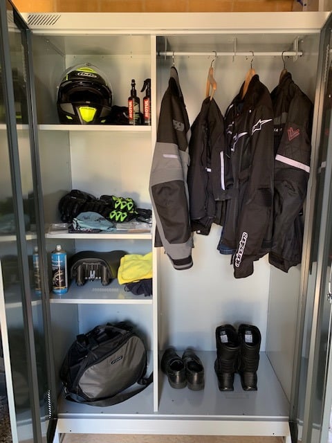 Motorcycle Kit Storage Lockers, Storing Clothes In Garage Uk