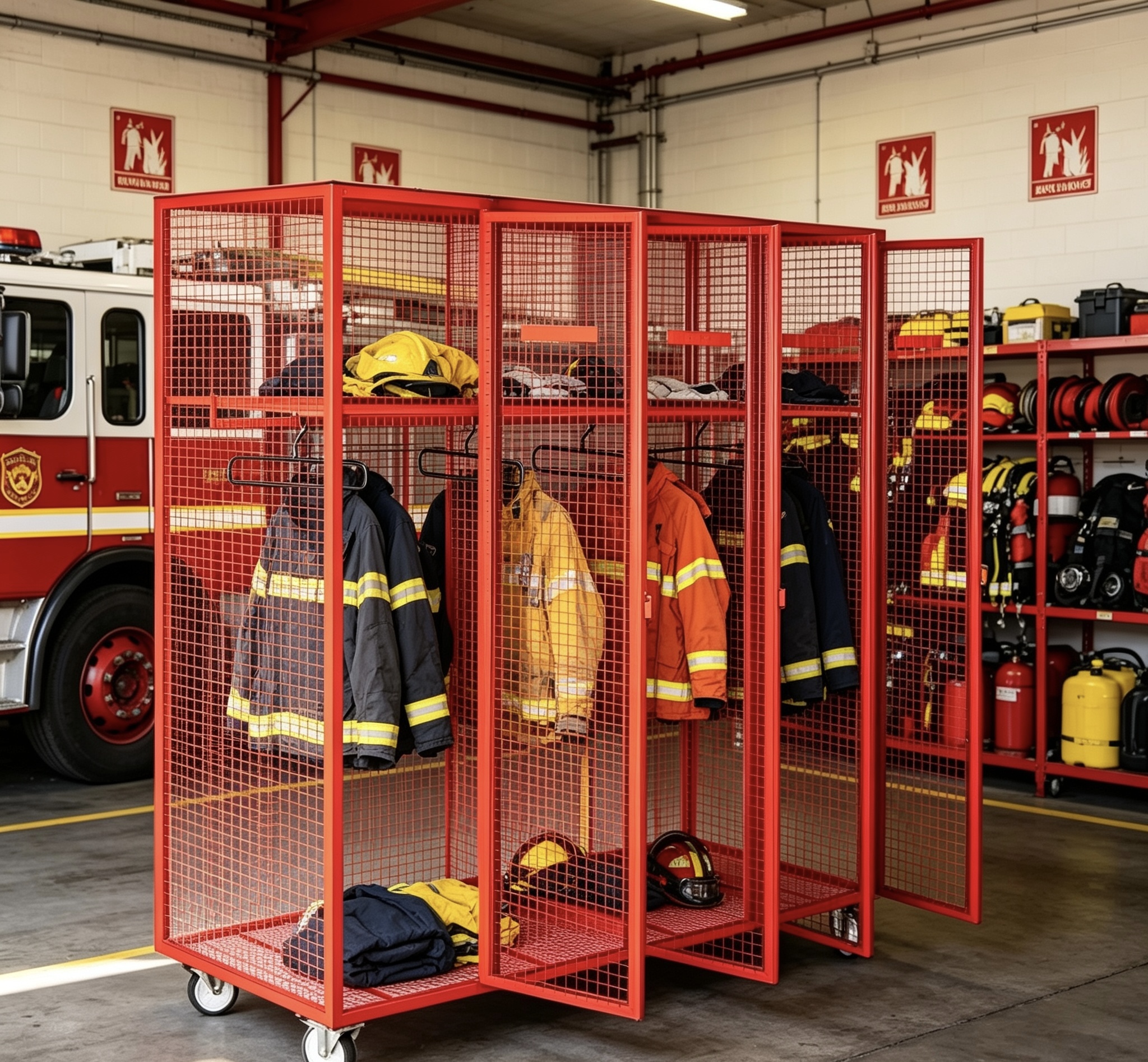 Mobile Turnout Gear PPE Racks