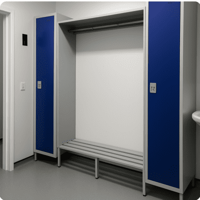 Drying Room lockers with coat hanging rails